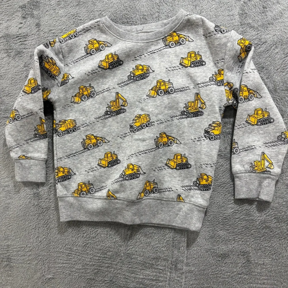 PJ Place Jumping Beans Cat & Jack 5T Gray Brown Construction Pajamas Sweatshirt